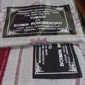 Sajadah Turki Plus Sablon Nama / Souvenir Tahlilan 40 Hari Allshop