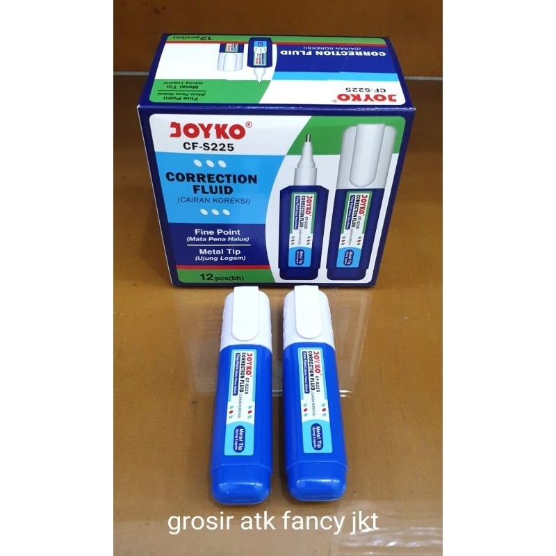 ( 12 Buah ) S 225 Tipex Cair Correction Liquid Koreksi Cairan Penghapus Joyko Cf-S225