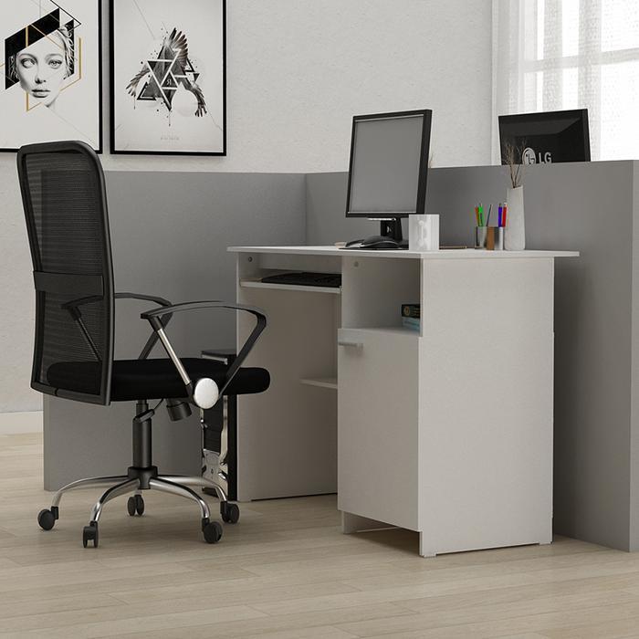 Meja Tulis Belajar Kerja Kos Komputer apartemen 100cm Putih minimalis Bandung