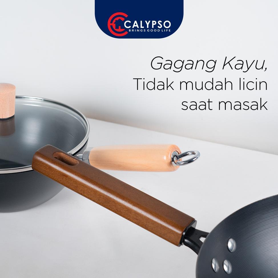 BEST SELLER CALYPSO SAUCE PAN WOK PAN WAJAN PENGGORENGAN NITRIDE IRON 20CM-32CM GAGANG KAYU ANTI LEN