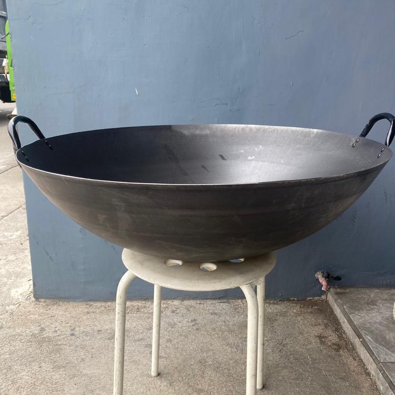 FREE ONGKIR CARBON STEEL WOK WAJAN BAJA HITAM 70CM SUPER JUMBO SANGAT TEBAL