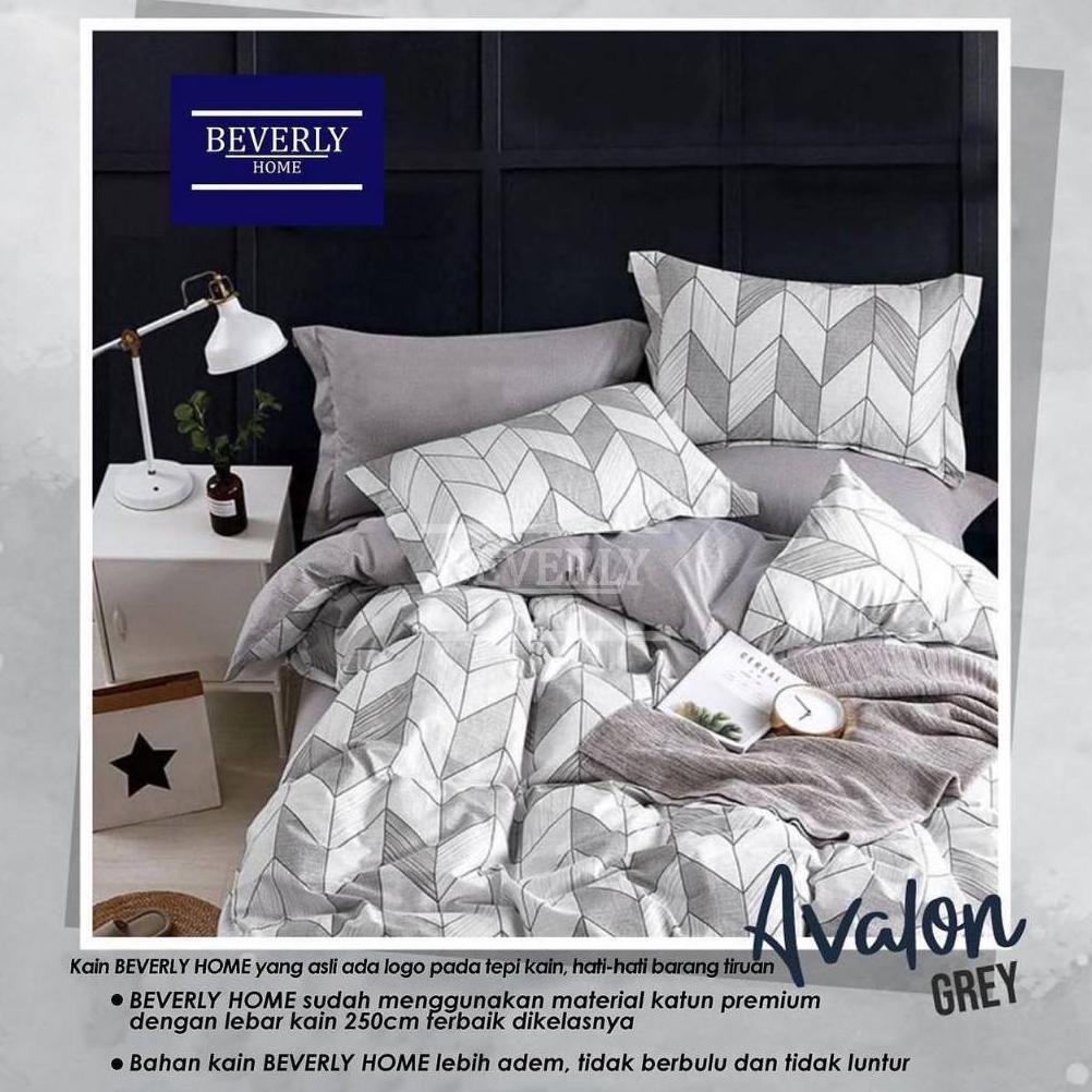 Sprei Katun Lokal CVC Beverly - Avalon - minimalis abu khaki