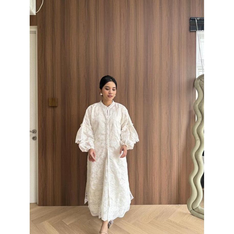 Minewear - Khai Raya Abaya - Abaya Reguler/Jumbo Wanita Broken White