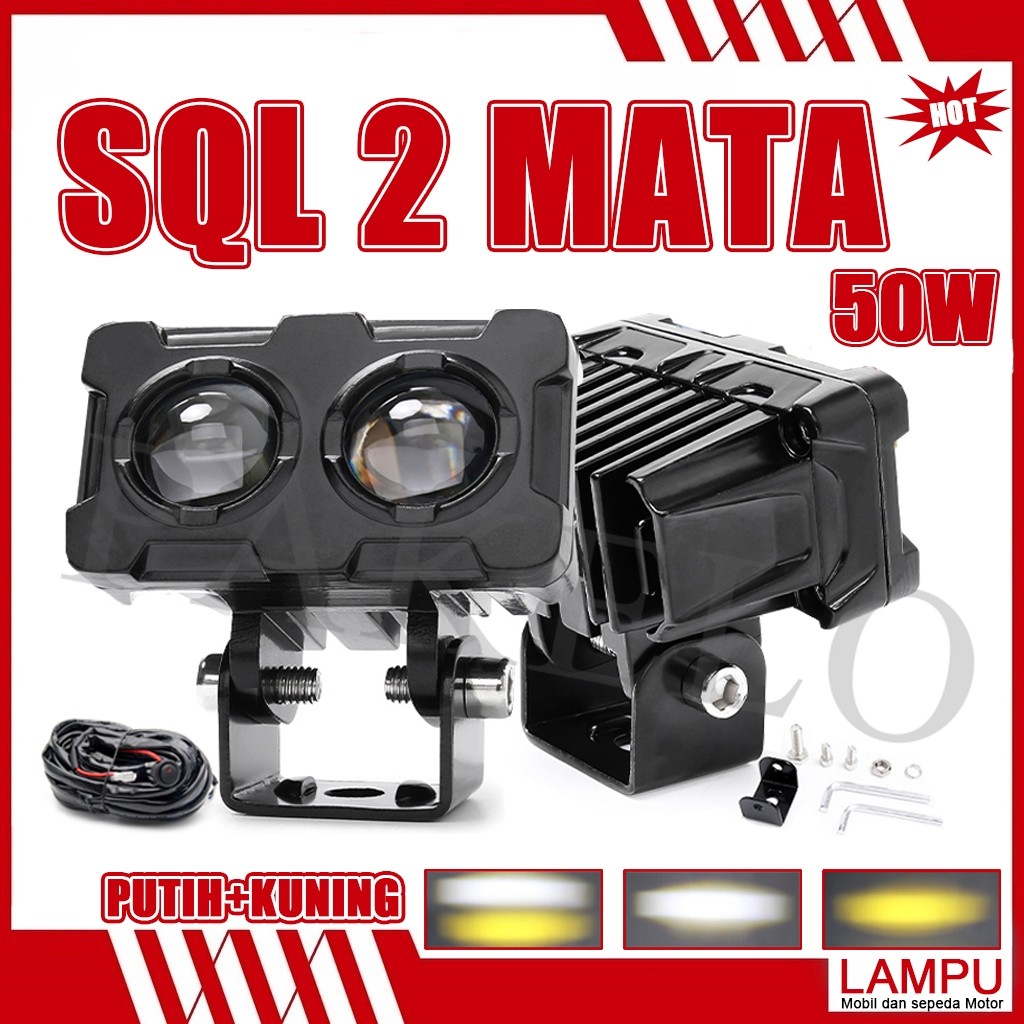 Lampu Tembak Sorot Led Laser 2 Mata/Lampu Sorot Led/Lampu Tembak Sql 2 Mata Polos Super Terang/Lampu