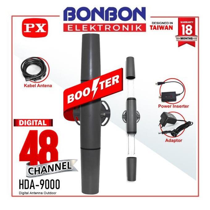 HARGA GROSIR - PX Antena TV Indoor Antena Digital Analog + Kabel HDA-9000 / HDA9000