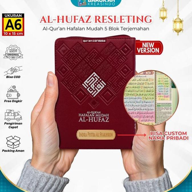 robybrambang19 - al quran hafalan al hufaz a6 custom nama resleting tajwid berwarna terjemahan alqur