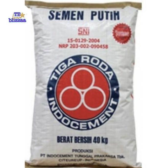 HOT DEAL - Semen Putih 40kg Sak Semen Putih Tiga Roda 40kg Semen Putih Per 1 Sak