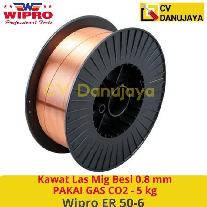 NEW Kawat Las Mig Besi 0.8 mm PAKAI GAS CO2 - 5 kg Wipro ER50-6