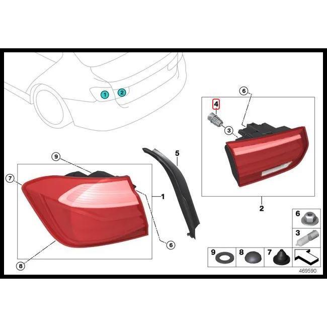 HOT DEAL BMW F30 F80 M3 LCI BULB SOCKET BOHLAM LAMPU BELAKANG MUNDUR H21W 