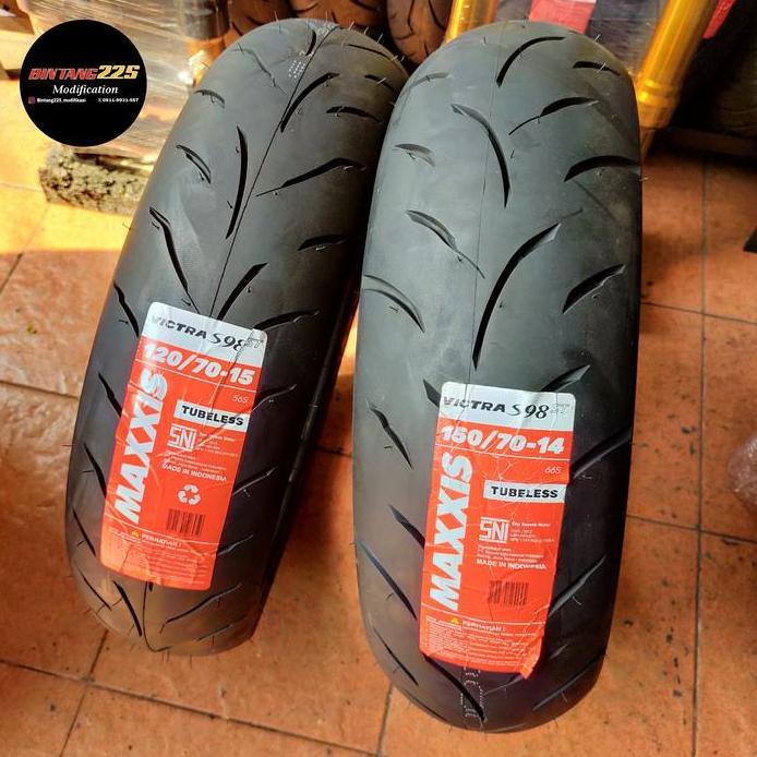Ban xmax maxxis victra s98 120/70 R15 150/70 R14 soft compound terbaru