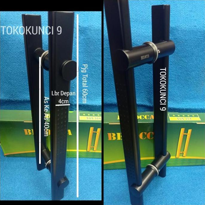 TERLARIS - Pull Handle Belocca Hitam 237 60cm Handle Pintu Black Stainless SUS304