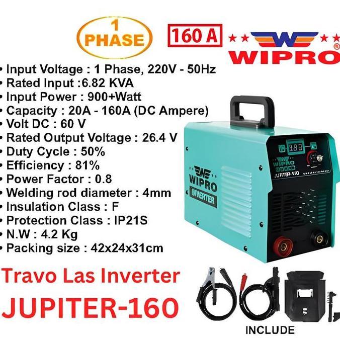 TERMURAH - Travo Las Inverter WIPRO JUPITER-160 / Mesin Las  DC IGBT 1 Phase Inverter 160 Ampere WIP