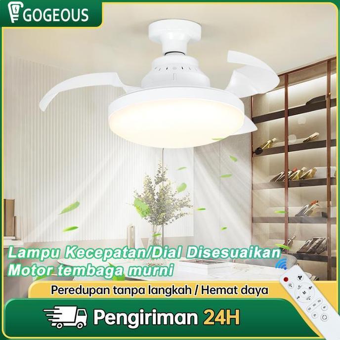CLEARANCE SALE - CODLampu kipas Angin 2in1 48 Watt lampu Plafon Remote Control LED Lampu Kipas Cocok