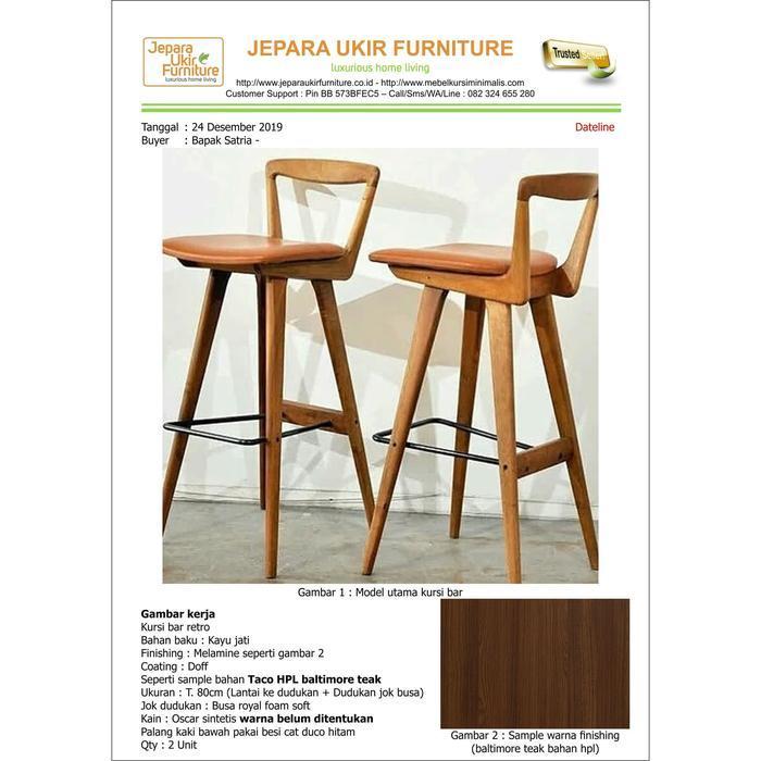 Kursi bar, stool bar, bar stool kayu jati, stool bar jati,