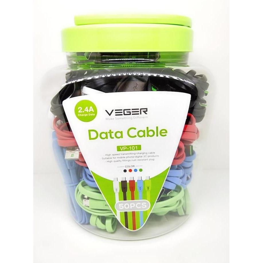 Kabel Data Charger VEGER VP-101 VP 101 - isi 50 - Micro Usb 2.4 Ampere