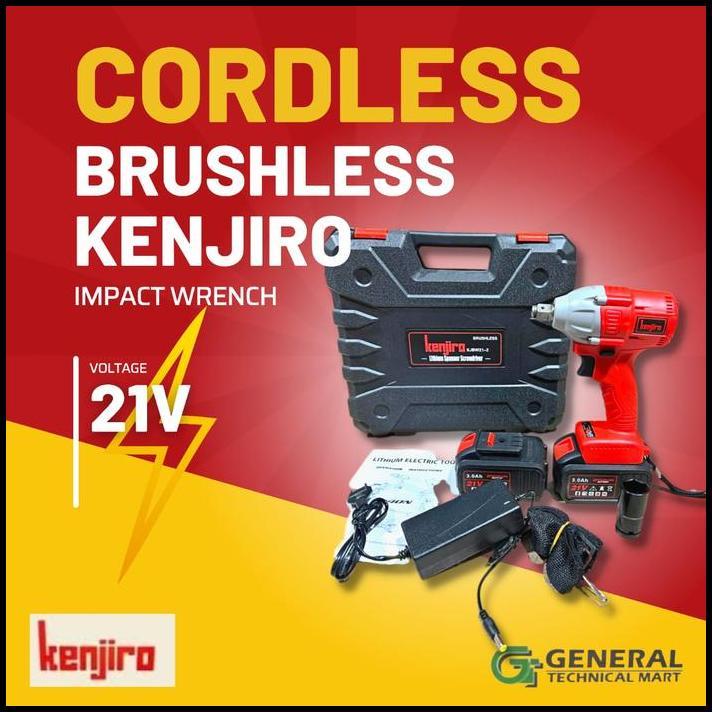 HOT DEAL CORDLESS BRUSHLESS IMPACT WRENCH MESIN IMPACT PEMBUKA BAUT- KENJIRO 