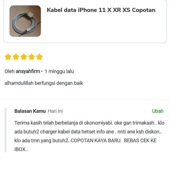 Kabel data iPhone 11 X XR XS Copotan