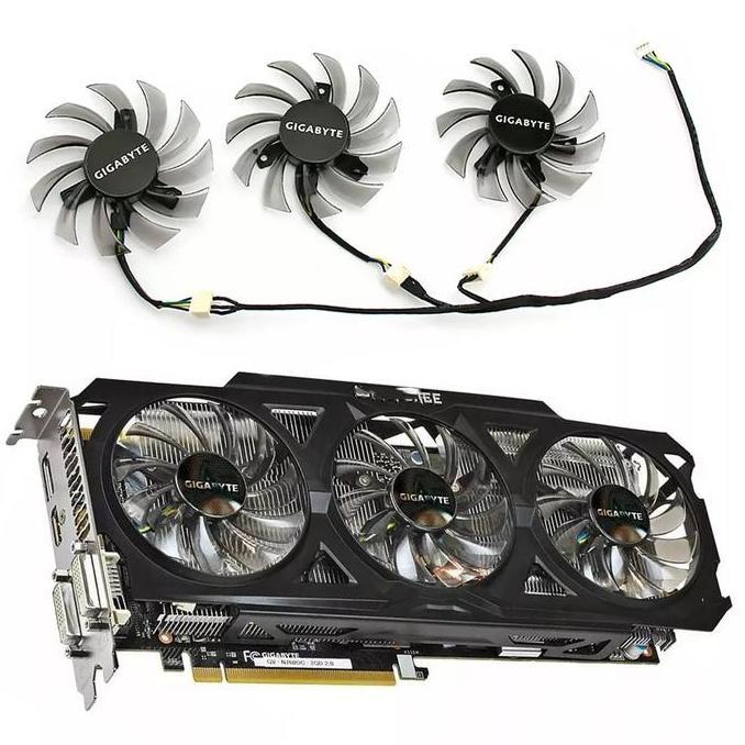 TERBARU - Fan Vga Gigabyte GTX 760ti 770 780ti gtx 670 680 R9 290X 75mm 4pin
