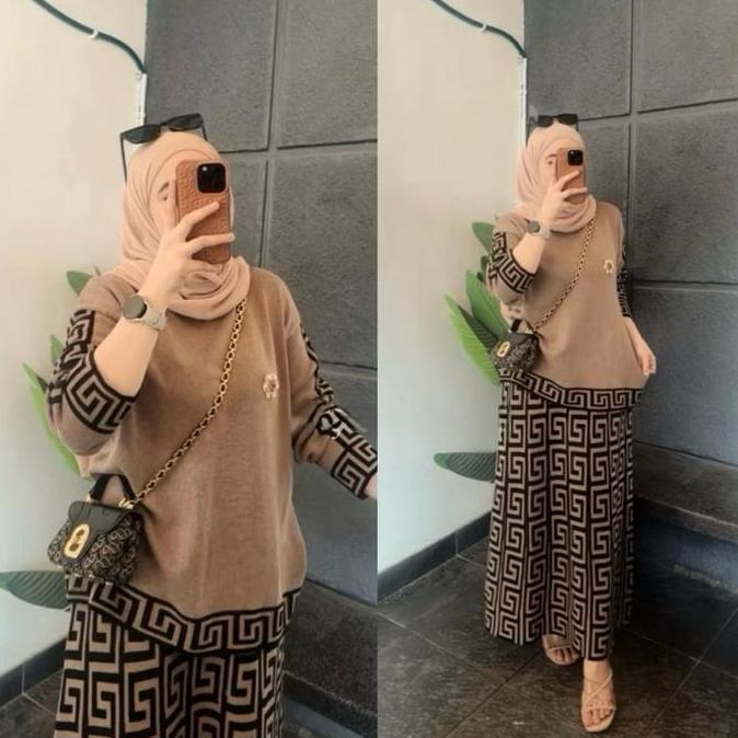 One Set Rok Zeraya Rajut Fashion Import Terbaru