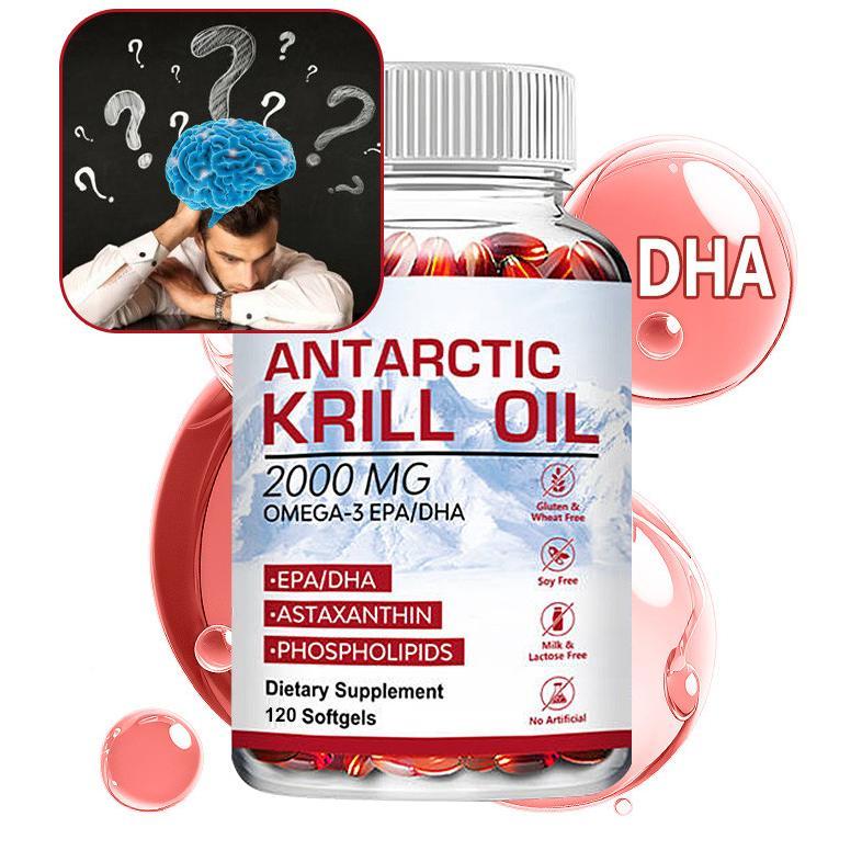 Minyak Krill Antartika 2000 mg, Suplemen Kesehatan Minyak Ikan Minyak Krill OMEGA 3 EPA DHA