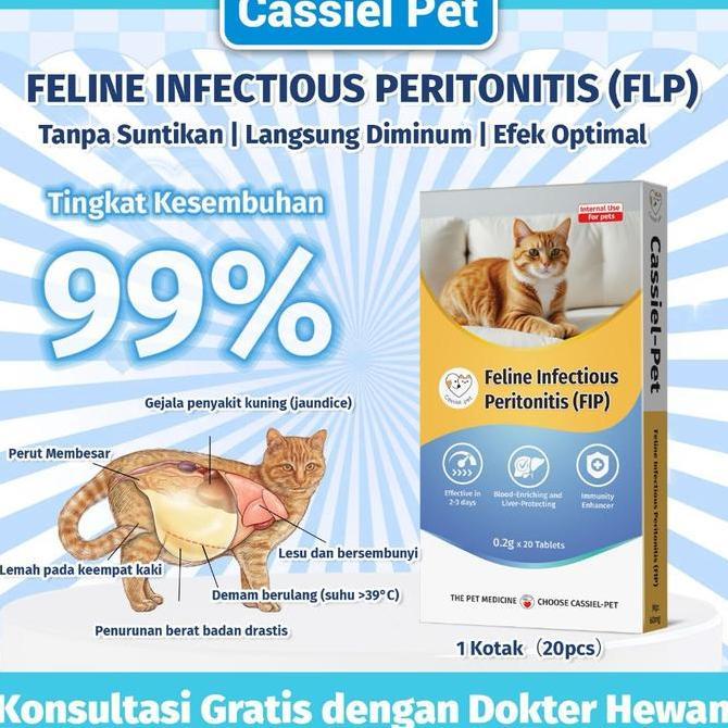 xivatoko_ - cassiel pet anti virus fip kucing fip tablet (fip basah - fip kering - fip neuro) (1 kot