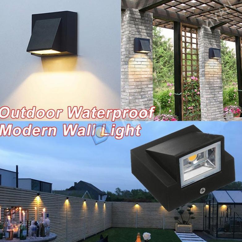 Lampu Dinding Modern Minimalis Lampu Pagar Lampu Teras Lampu Taman 220V Anti Air Warm White Lampu LE
