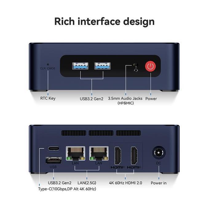 Beelink Eq12 N100 8Gb Ddr5 500Gb Ssd Nvme Wifi6 Hdmi Windows 11 Pro