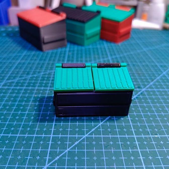 aksesoris diorama Tempat sampah Dumpster skala 1 : 32 (Kertas)