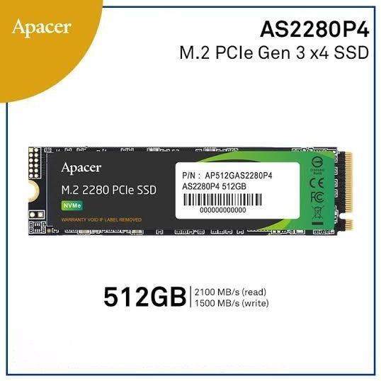 NEW Apacer M2 SSD 2280 AS2280P4 NVME 1.3 512GB