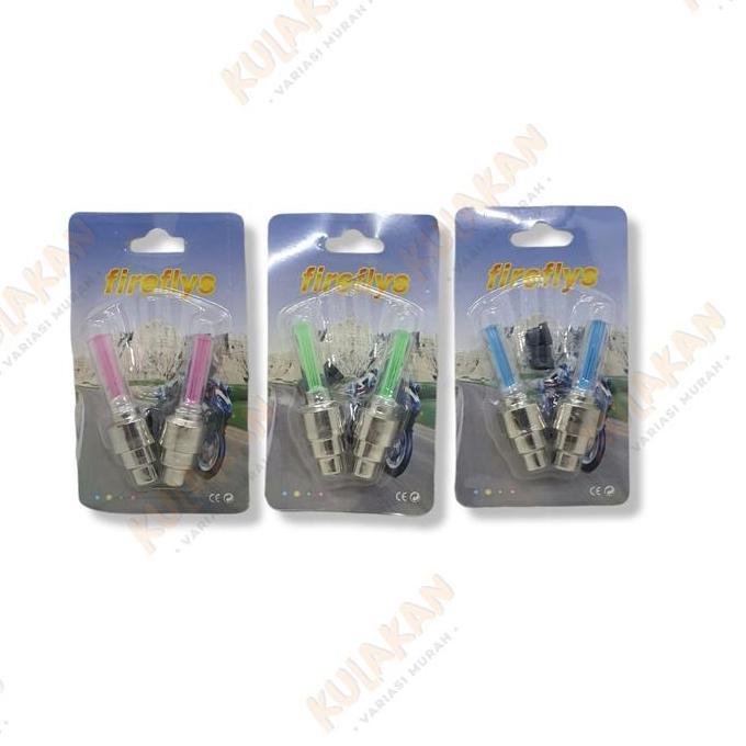 Promo Tutup Pentil Nyala Lampu Ban Motor Mobil Sepeda Lampu Pentil Stick Sepasang Cod