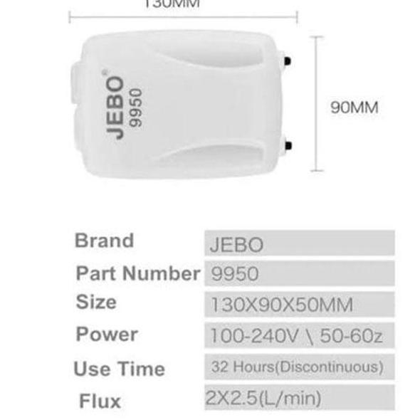 Altx- Aerator Jebo 9950 Aerator Acdc Airpump Ac Dc Pompa Udara Kolam Aerator Aquarium Portable Panci