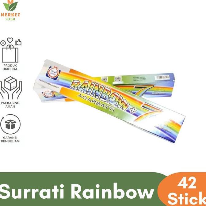 Bukhur Buhur Dupa Stick Lidi Rainbow 7 Agarbatti Arab Gaharu 42 Pcs