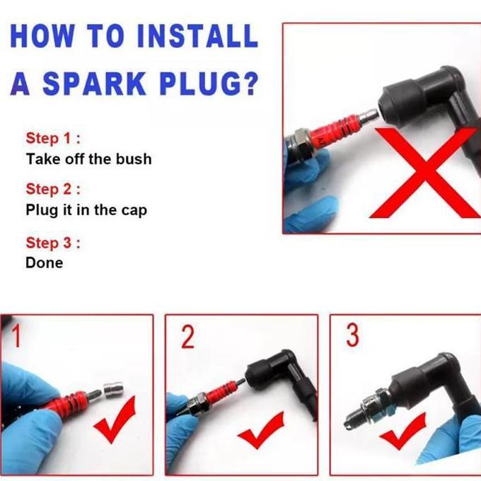 1Pcs Busi Motor Racing Kaki 3 Drat Pendek Busi Racing Untuk Busi 50-150Cc Atv Moped Quad Bike