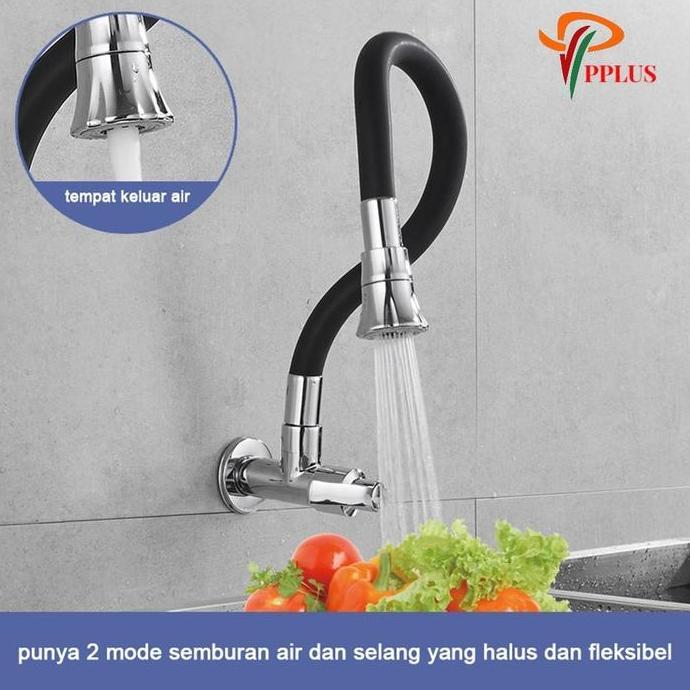 Kran Sink Terompet Minimalis /Kran Cuci Piring /Kran Serbaguna Kran Angsa Cuci Piring Dapur Fleksibe
