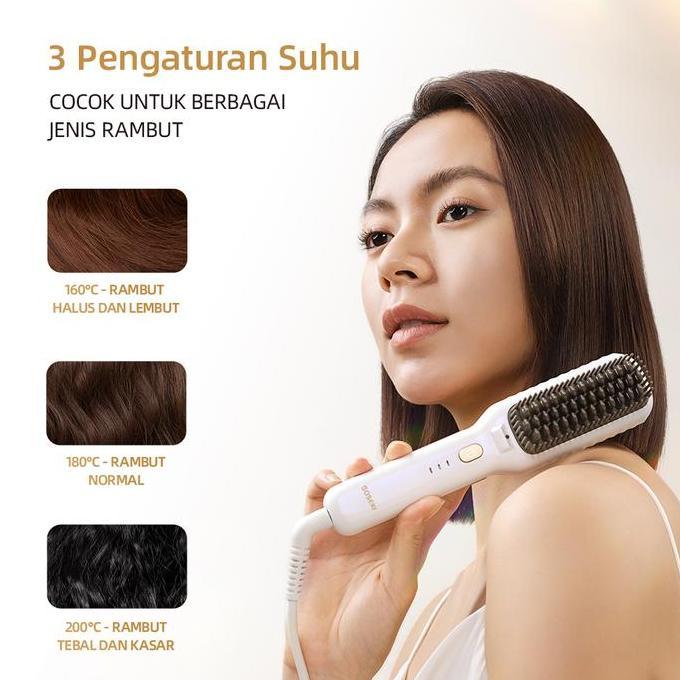 SOSEKI Sisir Catokan Pelurus Rambut 3 Tingkat Suhu / 170g Catokan Mini Ringan / Tegangan Global 100-