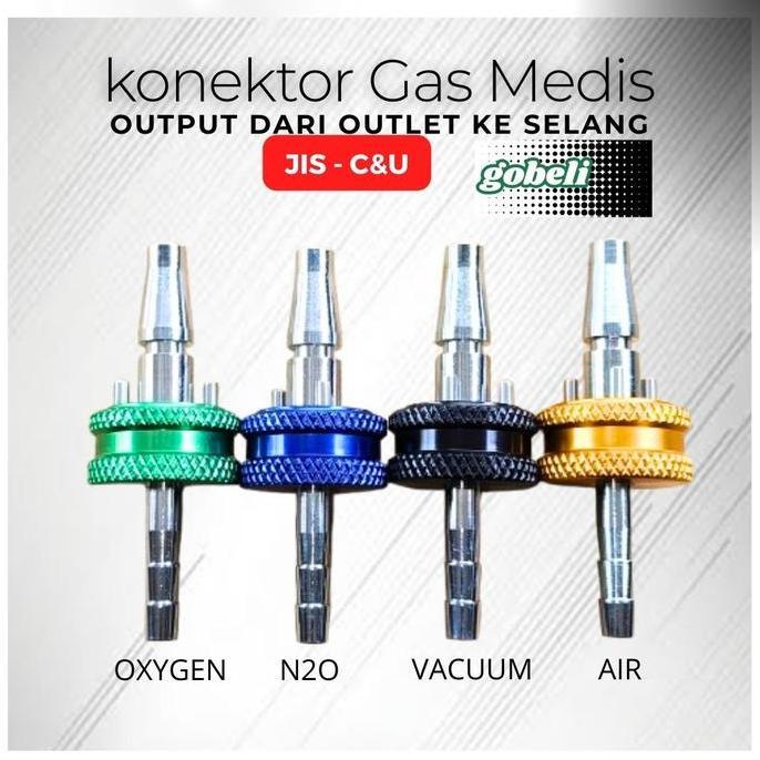 Mjerni- Konektor Gas Medis - Konektor Regulator Oxygen Flowmeter - Conector Flowmeter Type Jis/Cnu/C