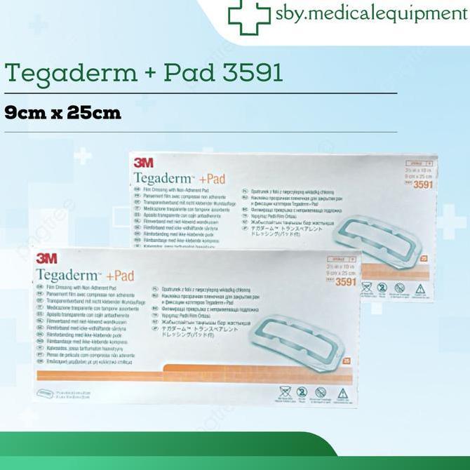 TERMURAH - Tegaderm 3591 Film Dressing with Non-Adherent Pad Merk Tegaderm 3591