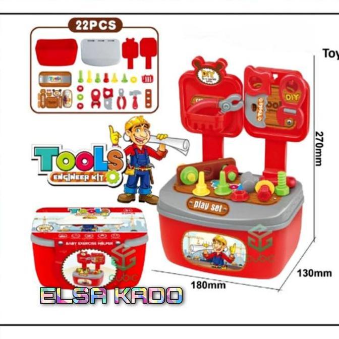 Mainan Anak Tools Set Koper Perkakas Peralatan Tukang Bengkel Edukasi