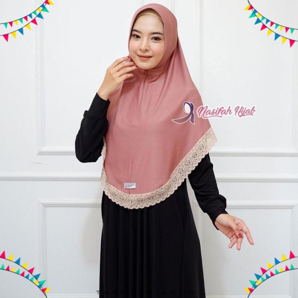 Nasifah Hijab2 - Jilbab Sari Renda / Jilbab Instan Renda Bahan Jersey