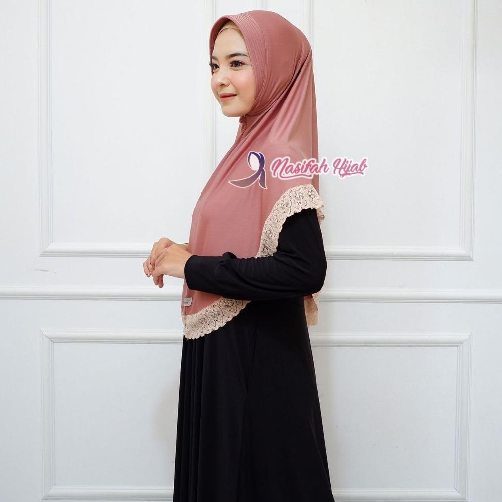 Nasifah Hijab2 - Jilbab Sari Renda / Jilbab Instan Renda Bahan Jersey