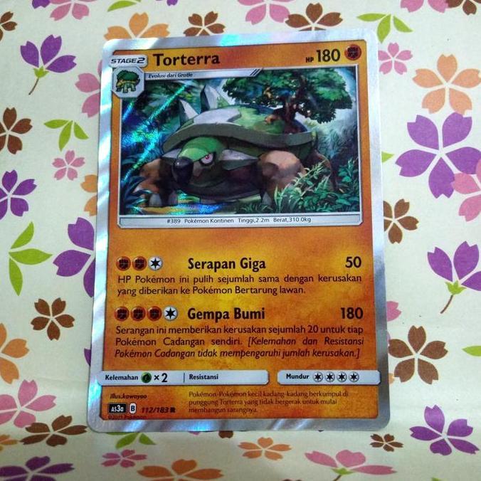 pokemon tcg indonesia torterra R foil as3a 112/183