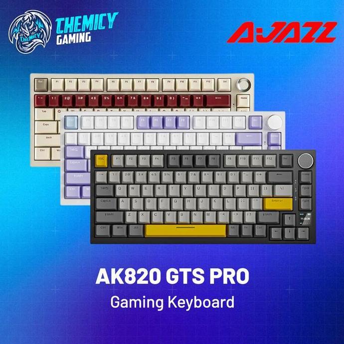 TERMURAH - Ajazz Ak820 GTS Pro 75% Triple Connection Mechanical Gaming Keyboard