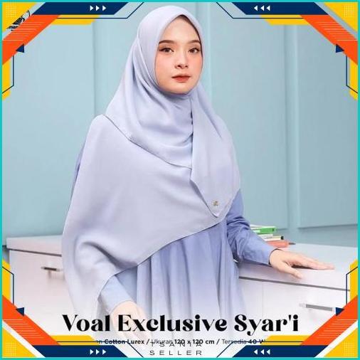 Hijab Segiempat Jumbo Voal Exclusive Syari 120X120Cm Jahit Tepi Umama