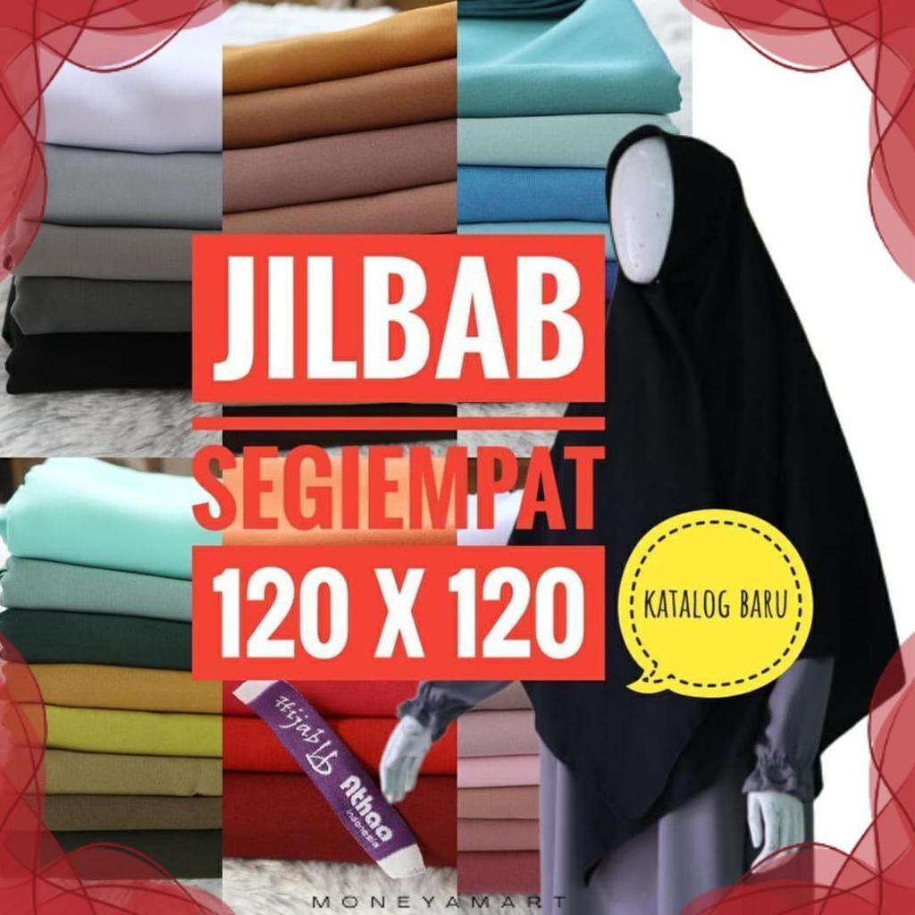 Jilbab Segiempat Wolfis / Khimar Segi Empat Wolfis Polos 120 X 120