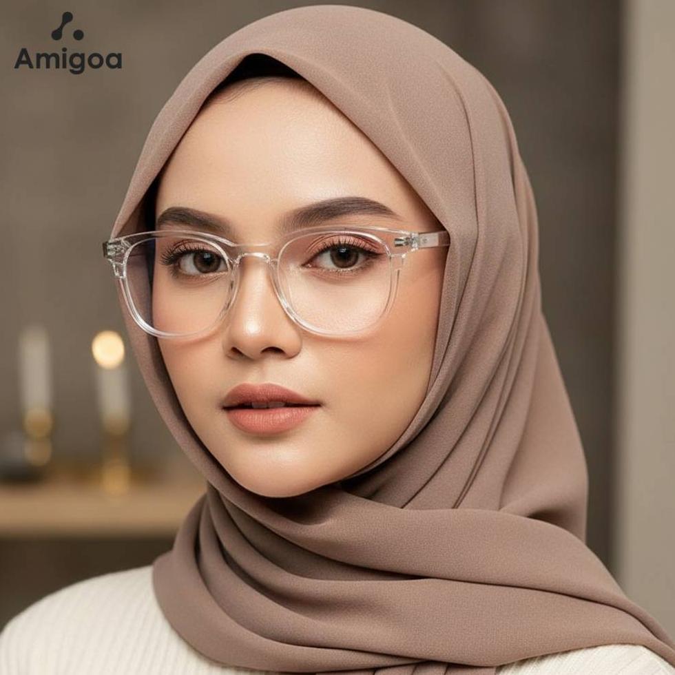 Garansi Amigoa Kacamata Anti Cahaya Biru Transparent Frame Kacamata Optik Anti Radiasi Komputer Wani