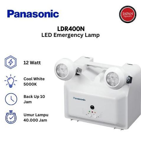 Murah Panasonic Ldr400N Lampu Darurat Led 12 Watt Cool White 5000K Auto Cut-Off Charging Compact Des