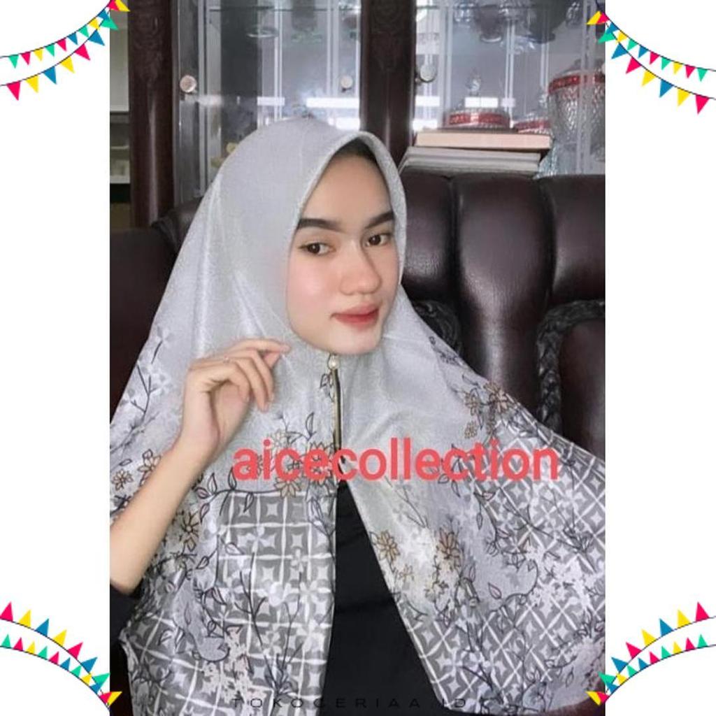 Segiempat Luxury Glamor Zipper/Kerudung Luxury Sleting By Umama
