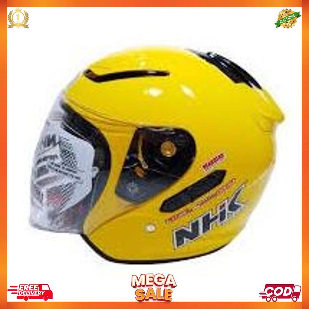 Helm Nhk R1 Yellow Nhk R-1 Solid Yellow Double Visor [H2]