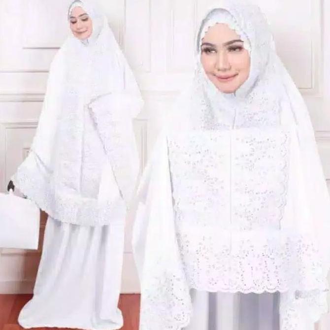 Mukena Fatimah Dewasa Siti Khadijah Syahrini Full Bordir Adem