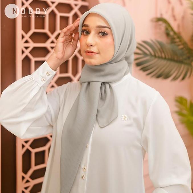 Nobby Hijab Abiela Scarf Jilbab Segi Empat Bahan Voal Kerudung Square